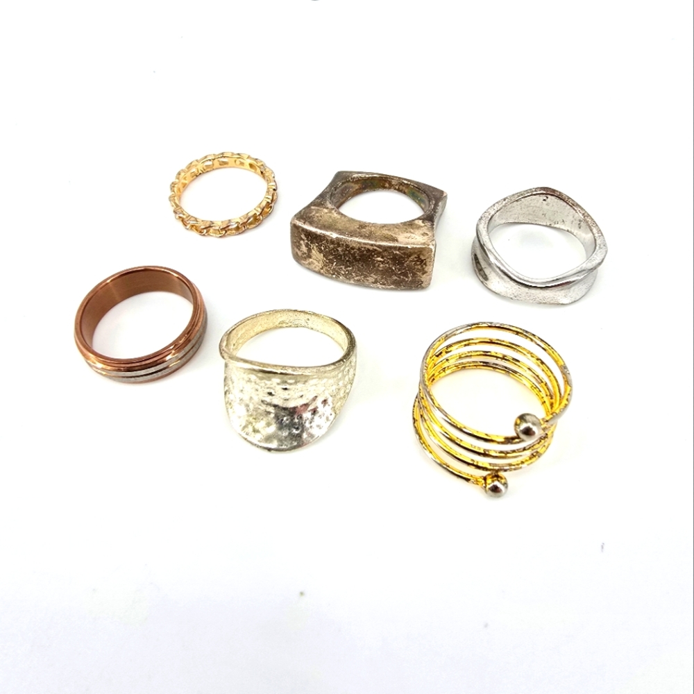 Vintage Set Of 6 Rings - Size 7